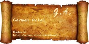 German Ariel névjegykártya